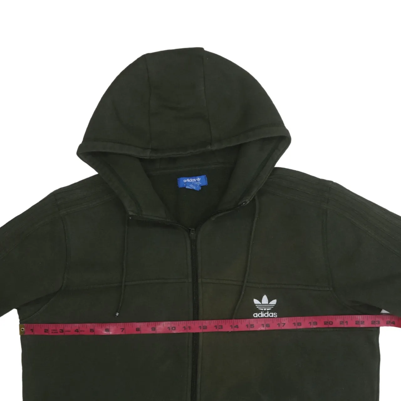 Adidas 90's Drawstring Pockets Full Zip Up Hoodie Large Green sold by Vintage Club product image thumbnail 5