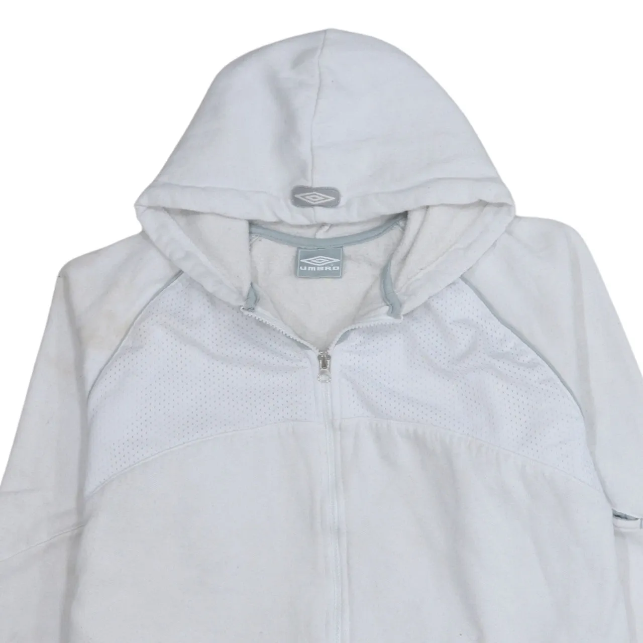 Umbro 90's Lightweight Full Zip Up Hoodie Large White sold by Vintage Club product image thumbnail 3