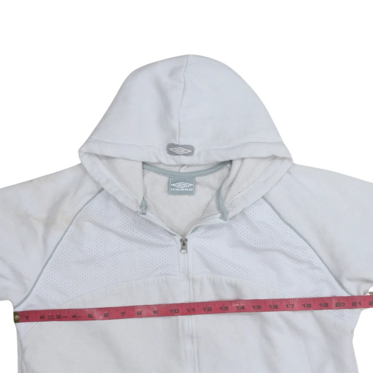Umbro 90's Lightweight Full Zip Up Hoodie Large White sold by Vintage Club product image thumbnail 5