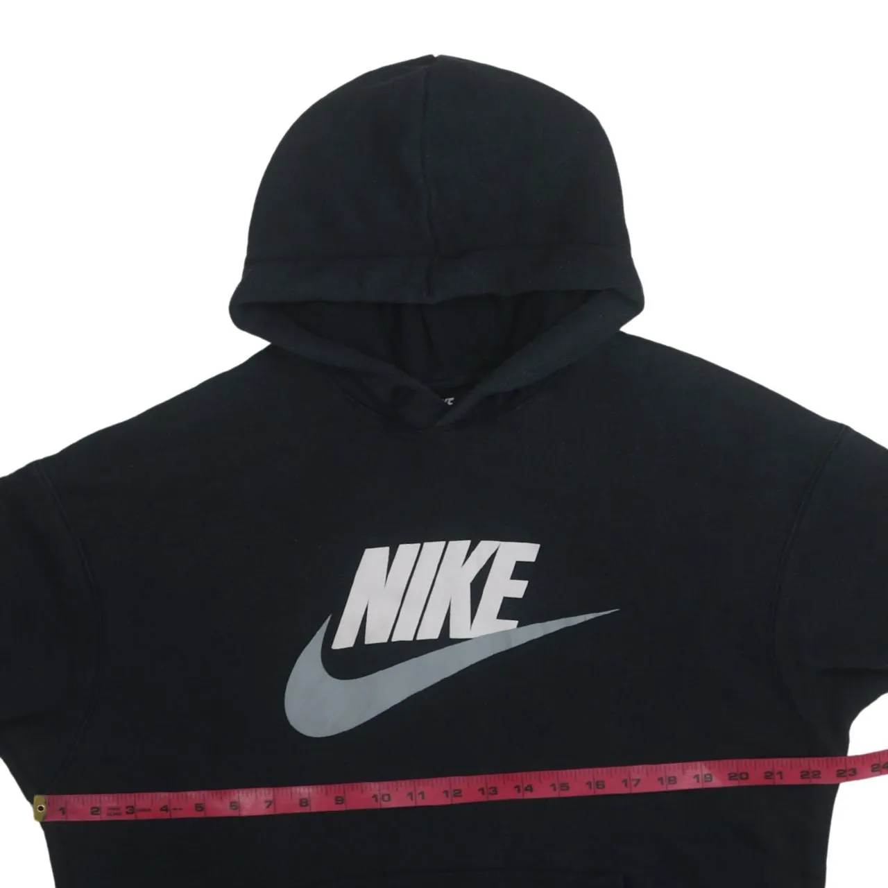 Nike 90's Center Middle Swoosh Pullover Hoodie Large Black sold by Vintage Club product image thumbnail 5