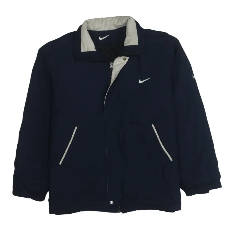 Nike 90's Swoosh Full Zip Up Windbreaker Large  Navy Blue made by Nike
