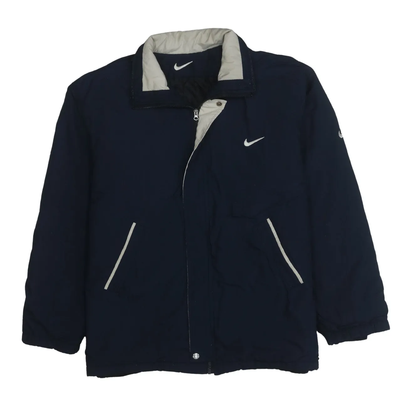 Nike 90's Swoosh Full Zip Up Windbreaker Large Navy Blue sold by Vintage Club