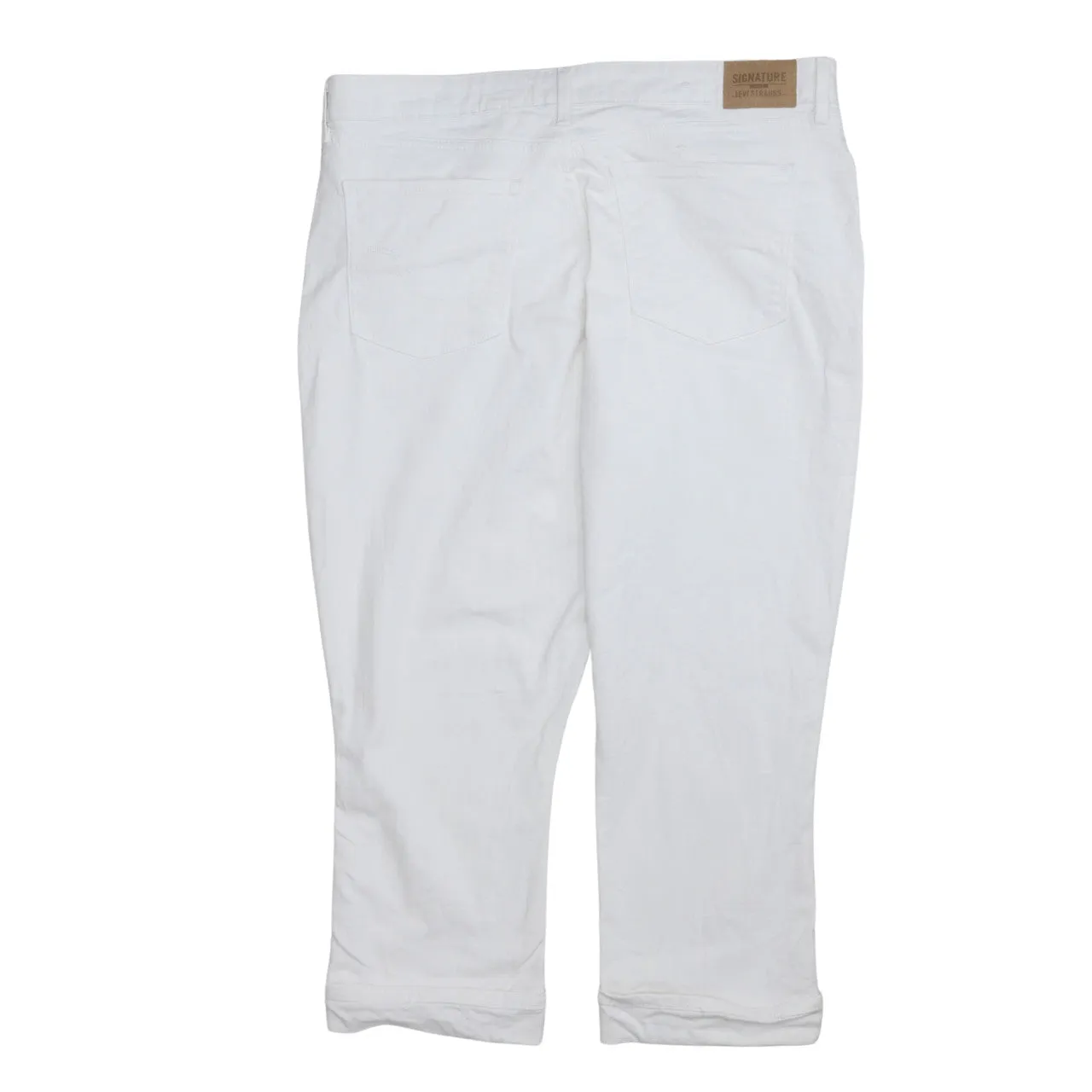 Signature 90's Lightweight Straight Leg Baggy Trousers / Pants 36 White sold by Vintage Club