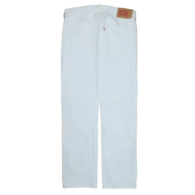 Levi Strauss &Co 90's 501 Straight Leg Baggy Trousers / Pants 34 White made by Levi's