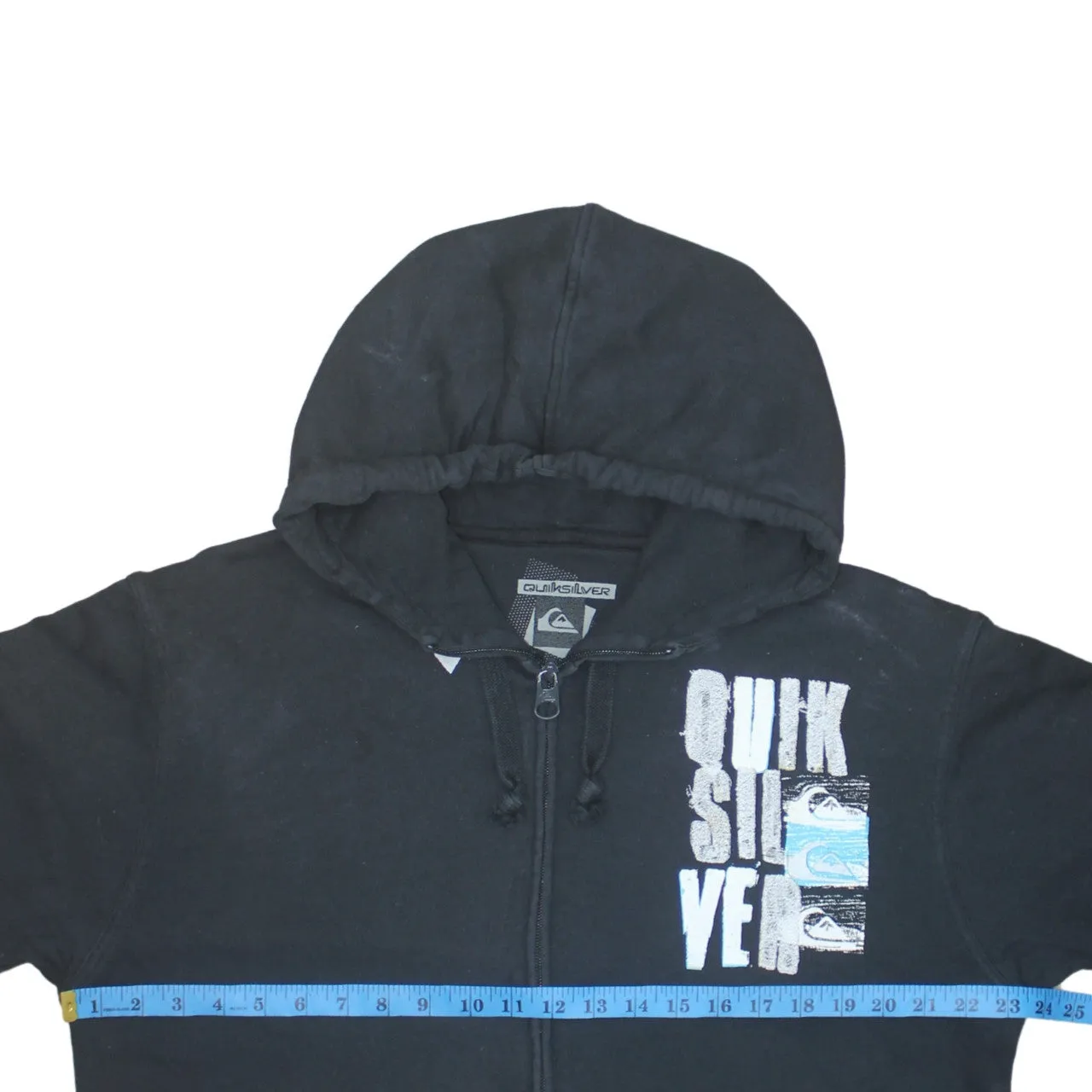 QuikSilver 90's Drawstring Pockets Full Zip Up Hoodie Large Black sold by Vintage Club product image thumbnail 5