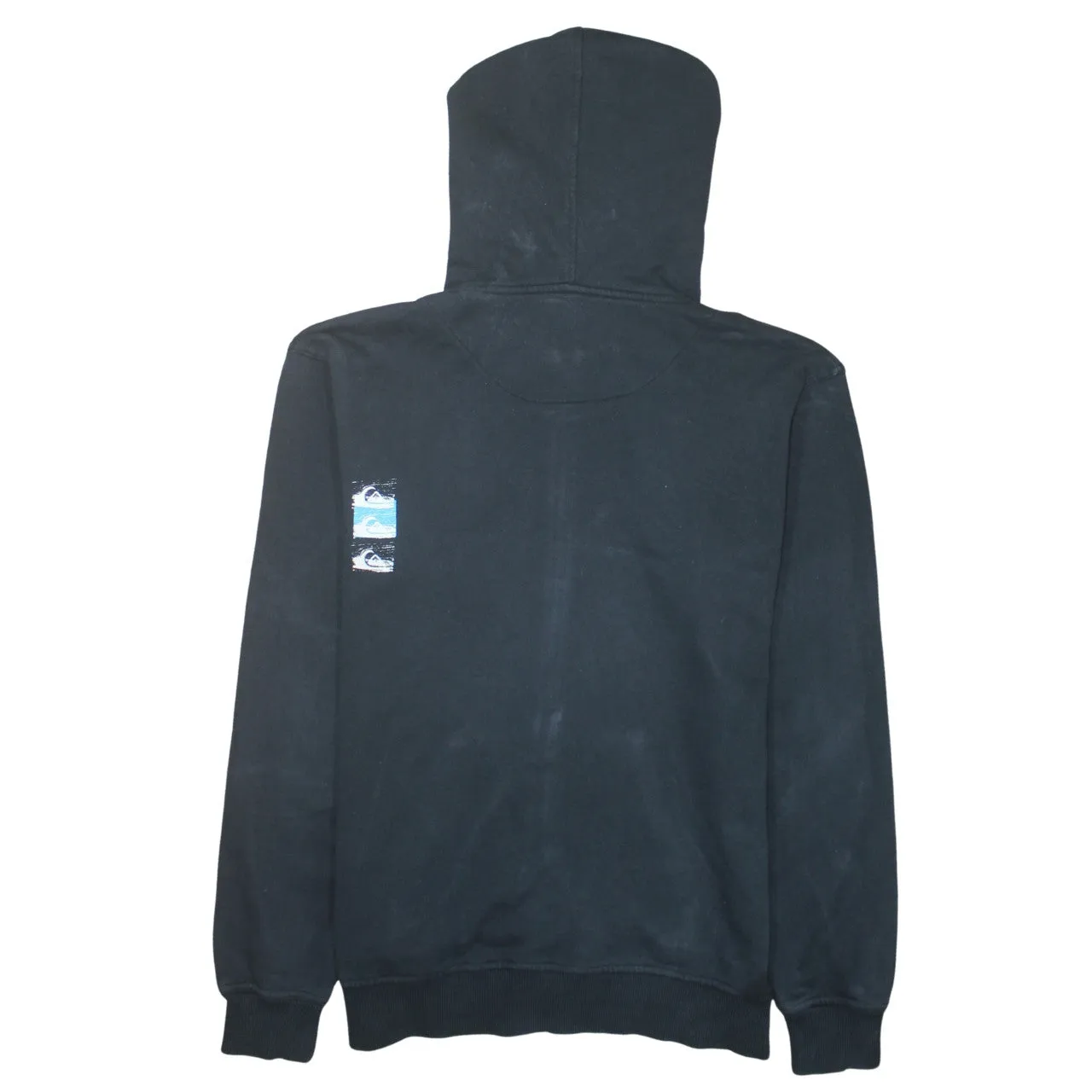 QuikSilver 90's Drawstring Pockets Full Zip Up Hoodie Large Black sold by Vintage Club product image thumbnail 2