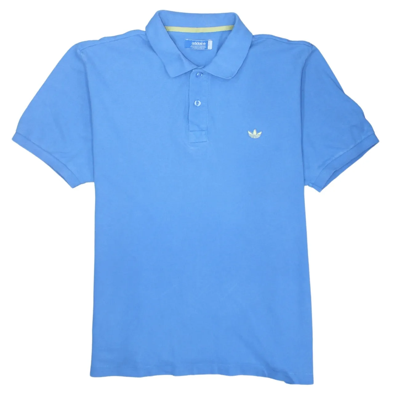 Adidas 90's Short Sleeves Quarter Button Polo Shirt XLarge Blue sold by Vintage Club