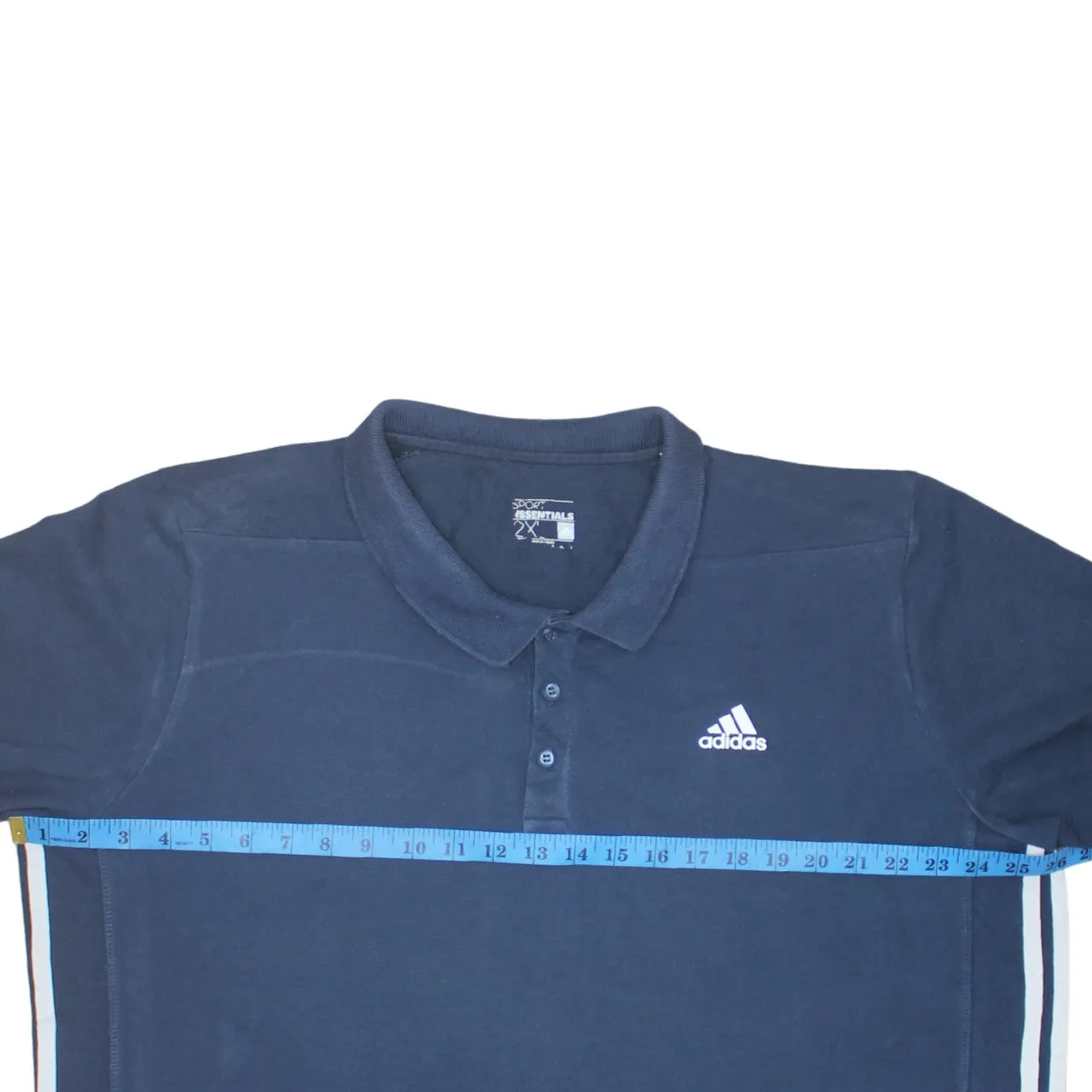 Adidas 90's Short Sleeves Quarter Button Polo Shirt XXLarge (2XL) Navy Blue sold by Vintage Club product image thumbnail 5