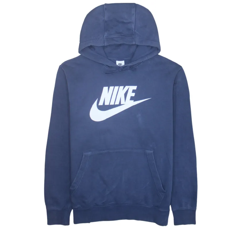 Nike 90's Center Middle Swoosh Pullover Hoodie Large Navy Blue sold by Vintage Club