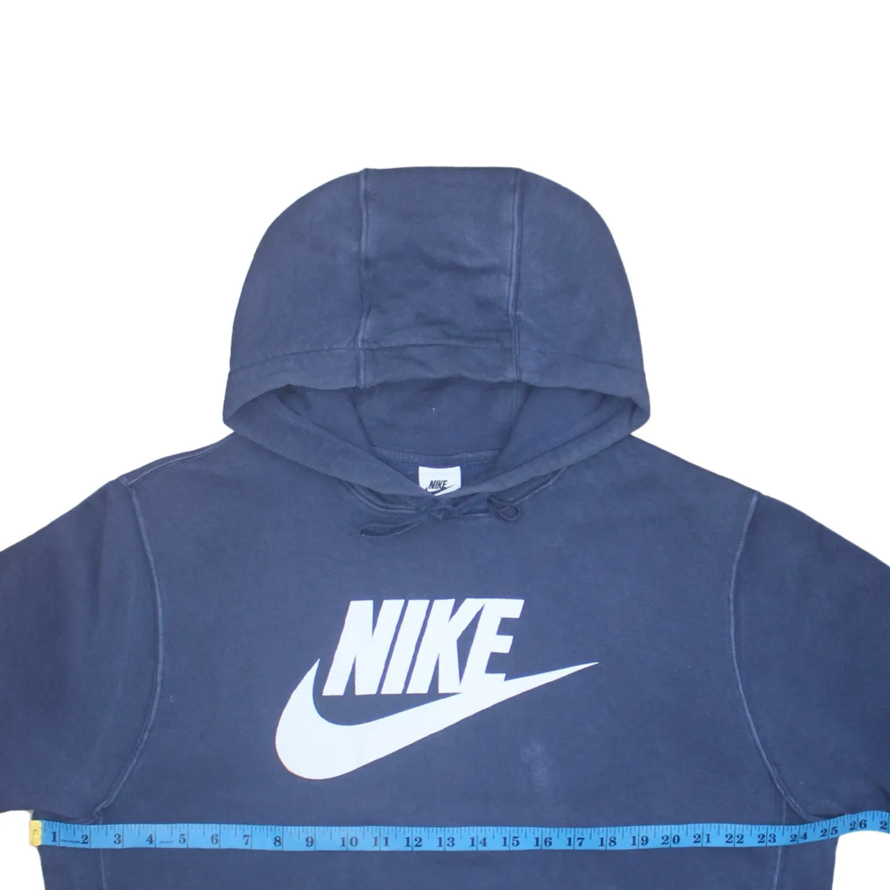 Nike 90's Center Middle Swoosh Pullover Hoodie Large Navy Blue sold by Vintage Club product image thumbnail 5