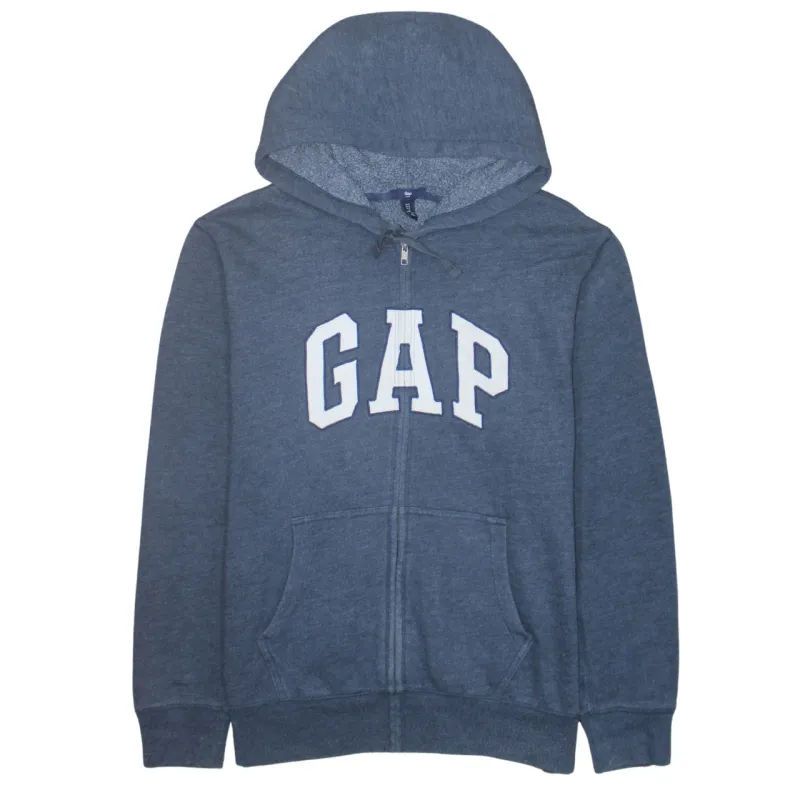 Gap 90's Spellout Full Zip Up Hoodie Large Blue made by GAP
