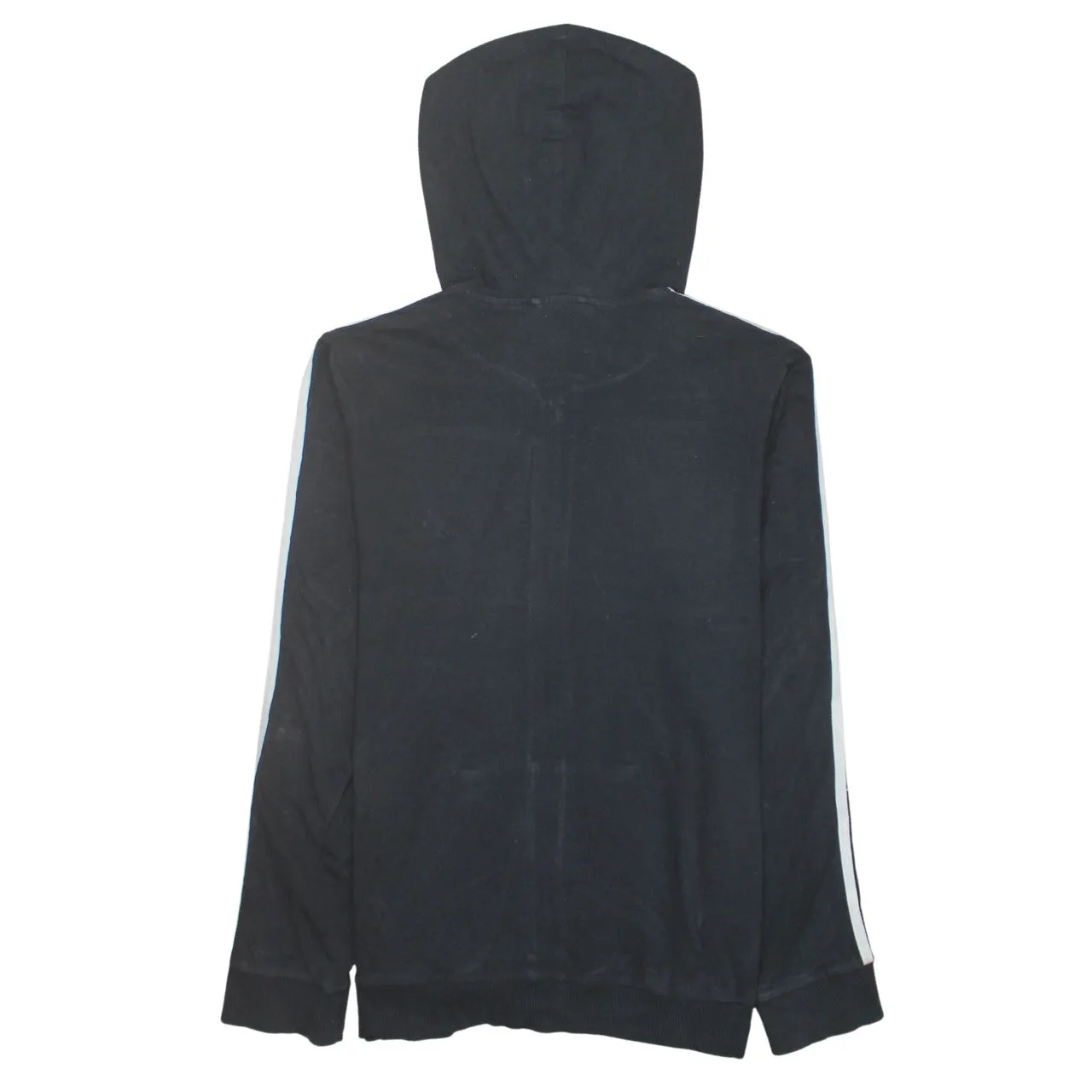 Adidas 90's Striped Sleeve Full Zip Up Hoodie Large Black sold by Vintage Club product image thumbnail 2