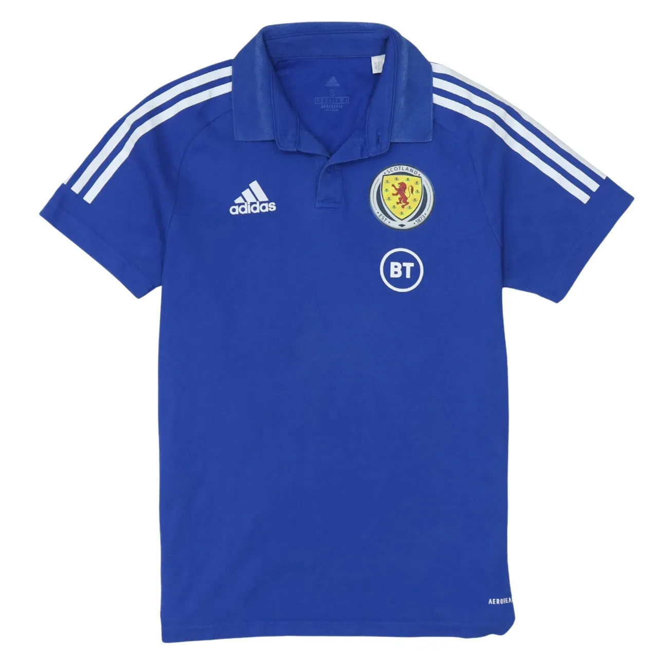 Adidas 90's Short Sleeves Quarter Button Polo Shirt Small Blue sold by Vintage Club