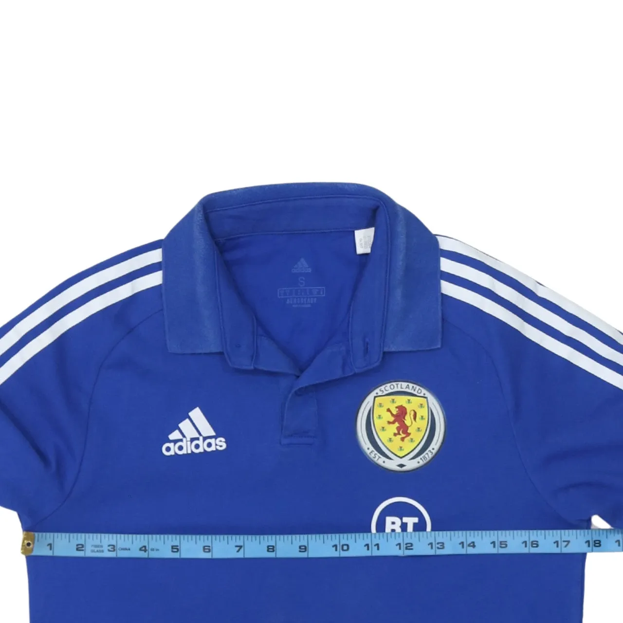 Adidas 90's Short Sleeves Quarter Button Polo Shirt Small Blue sold by Vintage Club product image thumbnail 5