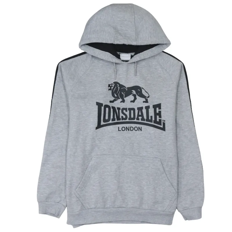 Lonsdale London 90's Spellout Pullover Hoodie Large Grey made by Vintage Club