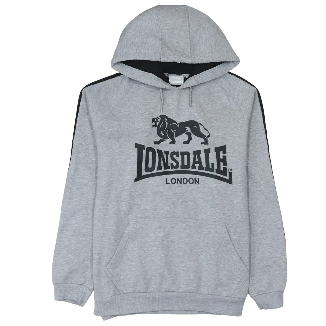 Lonsdale London 90's Spellout Pullover Hoodie Large Grey sold by Vintage Club