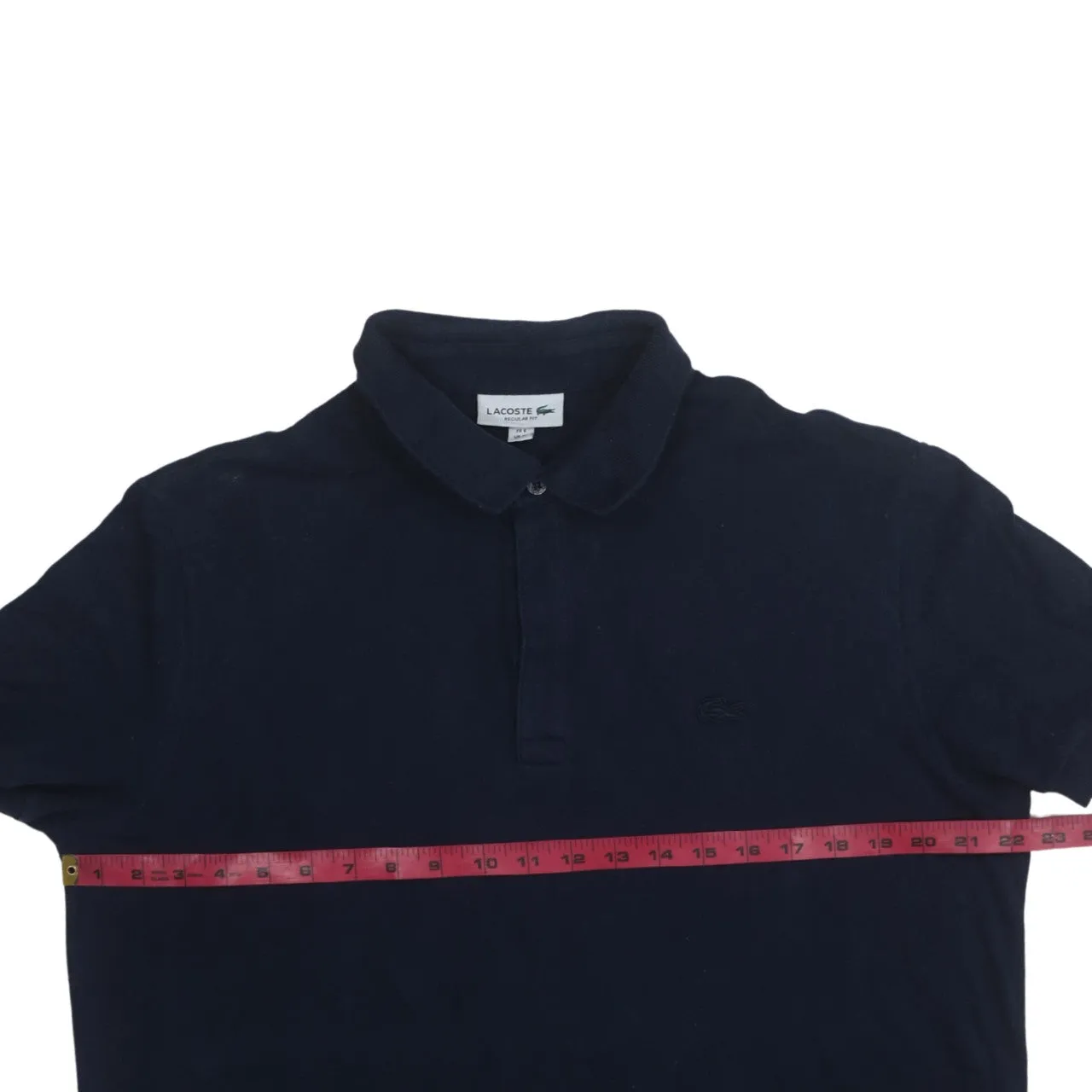 Lacoste 90's Short Sleeves Quarter Button Polo Shirt XLarge Navy Blue sold by Vintage Club product image thumbnail 5