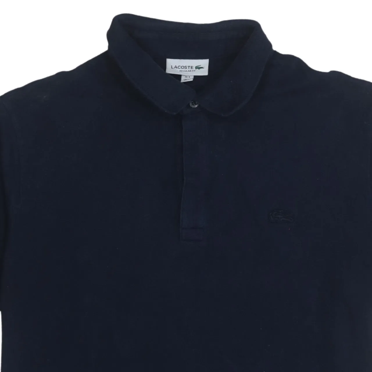 Lacoste 90's Short Sleeves Quarter Button Polo Shirt XLarge Navy Blue sold by Vintage Club product image thumbnail 3