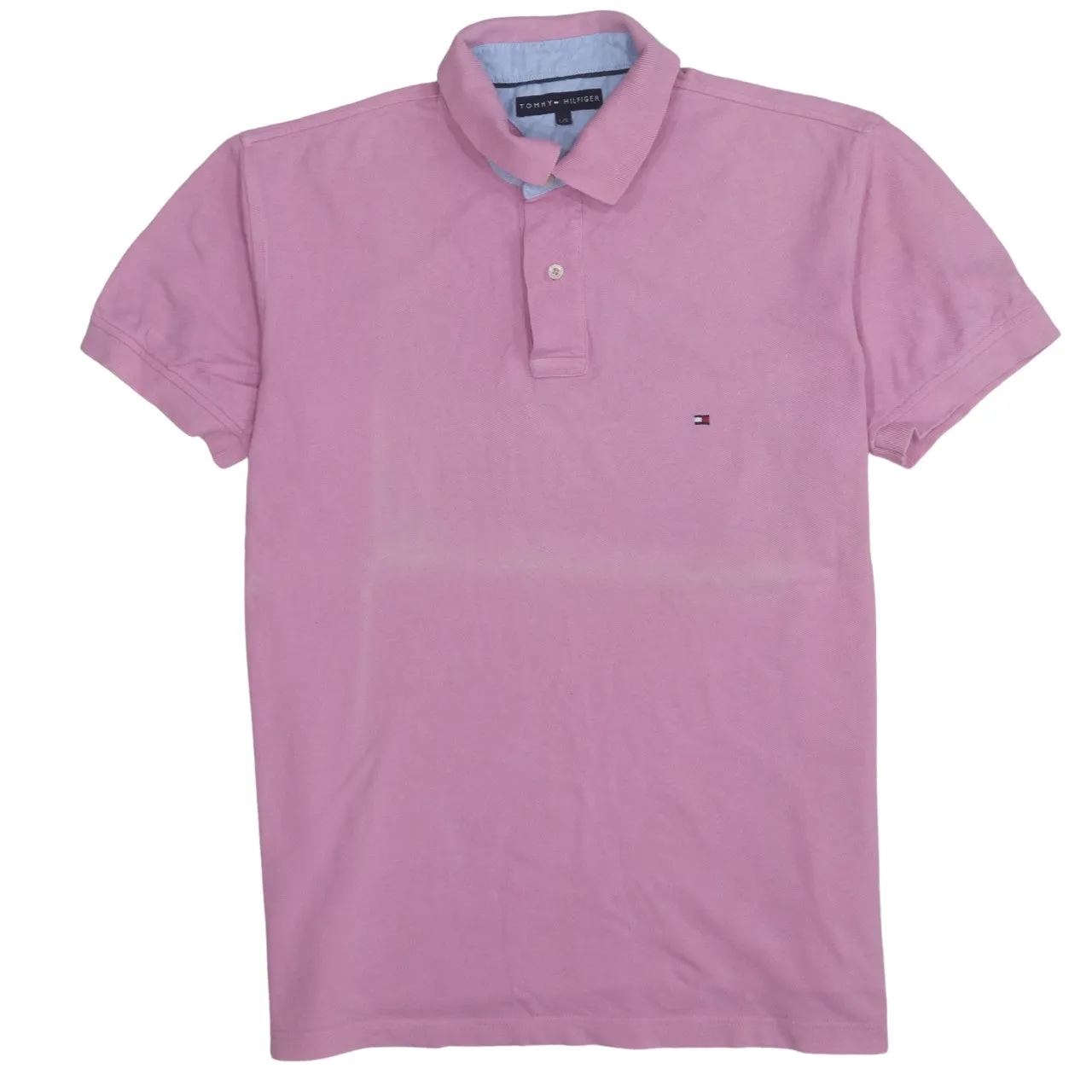 Tommy Hilfiger 90's Short Sleeves Quarter Button Polo Shirt Large Pink sold by Vintage Club