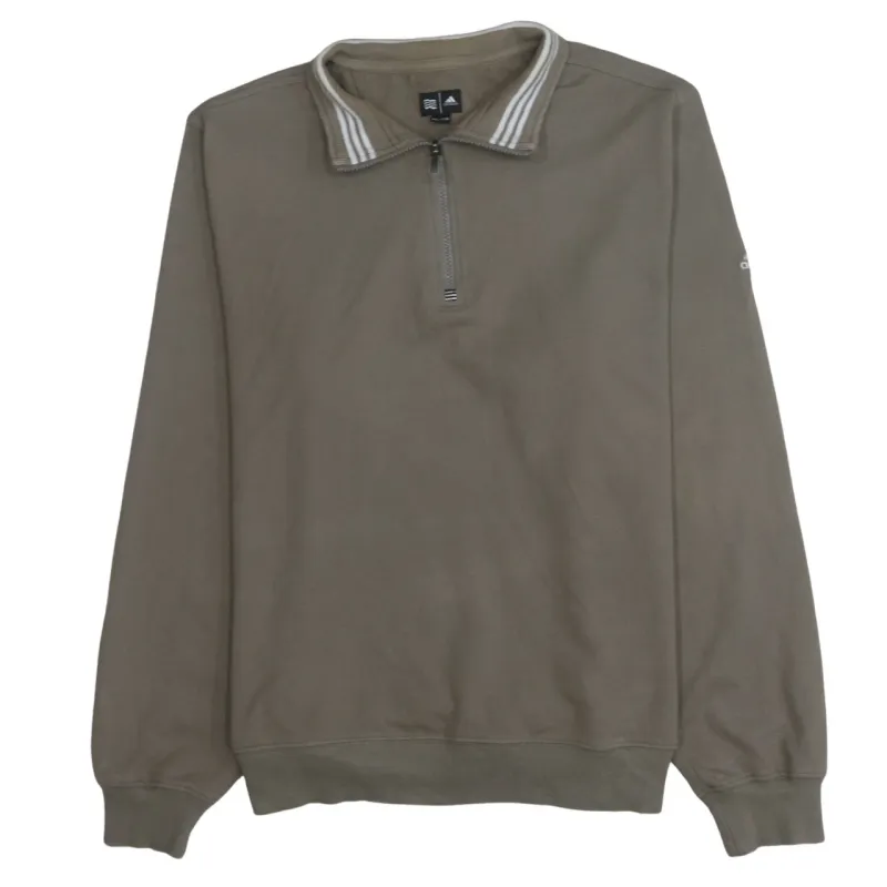 Adidas 90's Lightweight Quarter Zip Sweatshirt Large Brown sold by Vintage Club