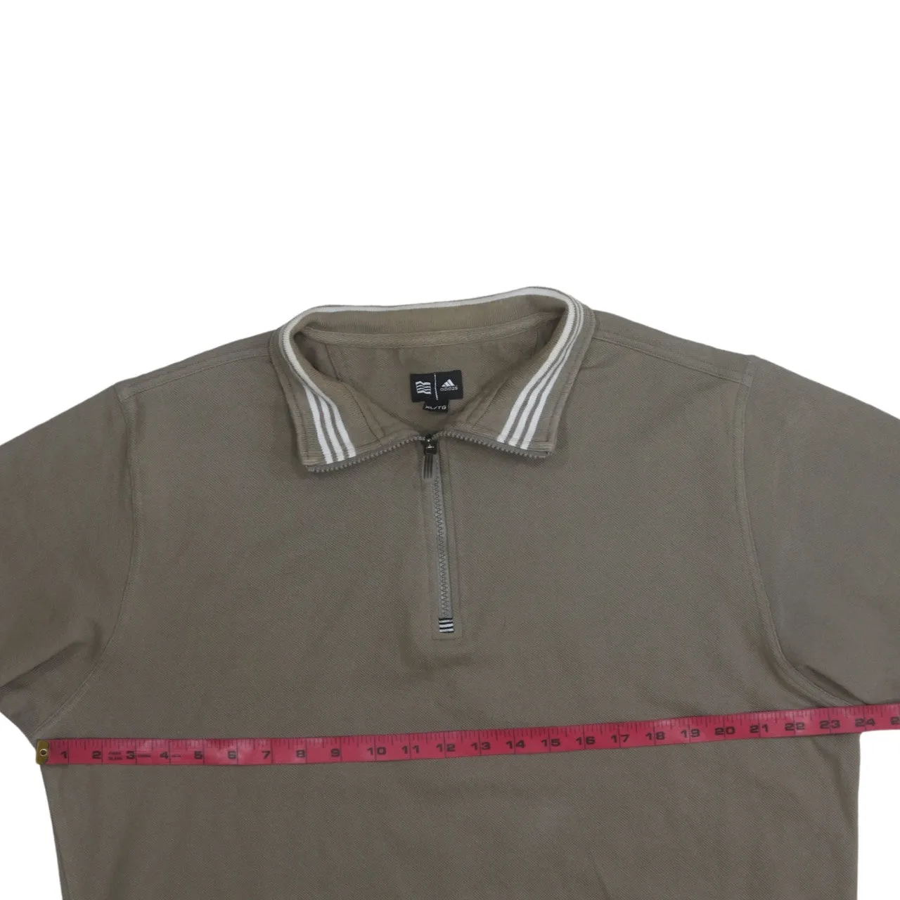Adidas 90's Lightweight Quarter Zip Sweatshirt Large Brown sold by Vintage Club product image thumbnail 5