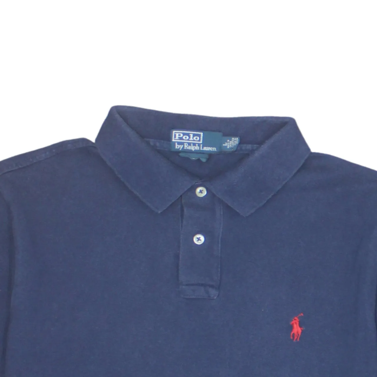 Polo Ralph Lauren 90's Short Sleeves Quarter Button Polo Shirt Large Navy Blue sold by Vintage Club product image thumbnail 3