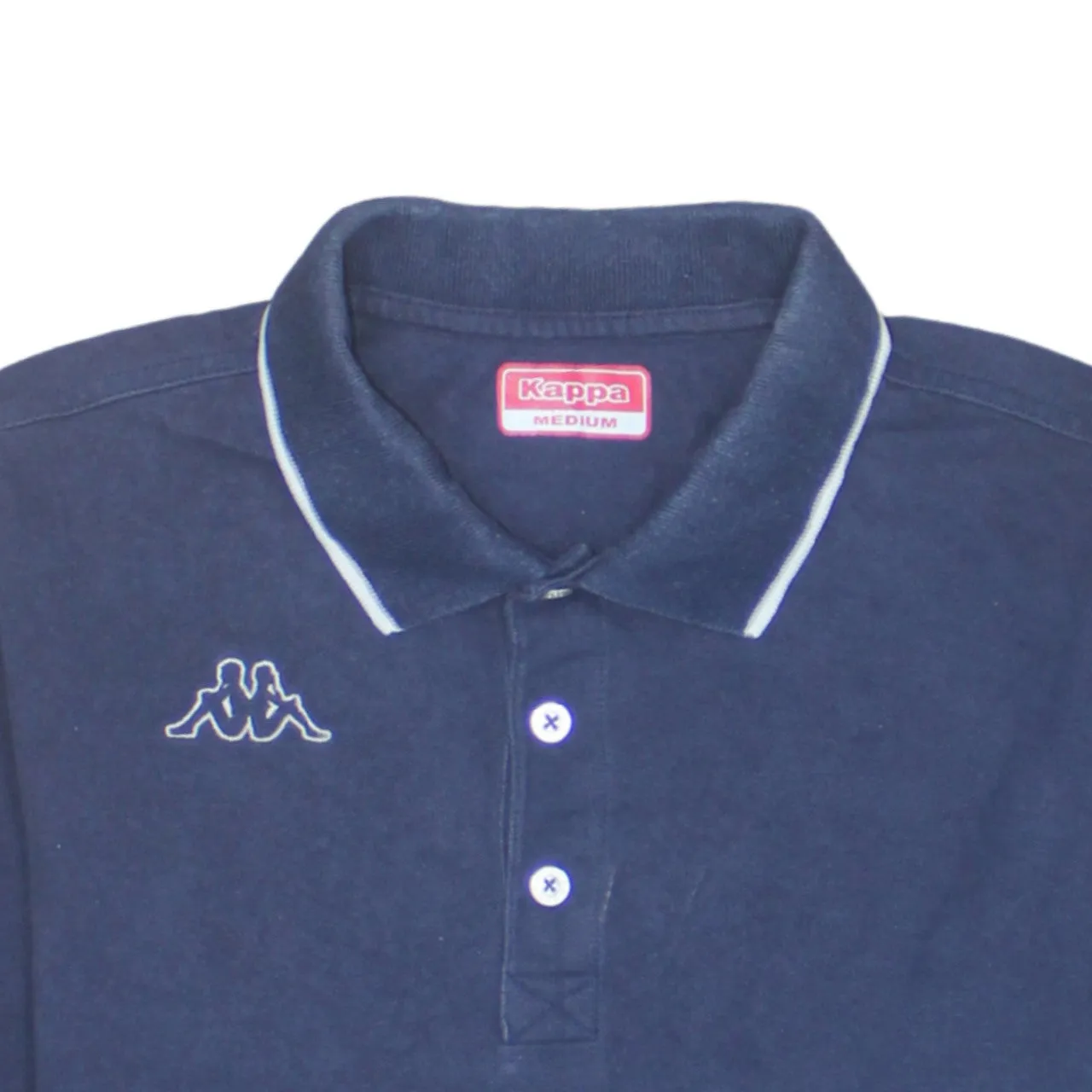 Kappa 90's Long Sleeve Quarter Button Polo Shirt Medium Navy Blue sold by Vintage Club product image thumbnail 3