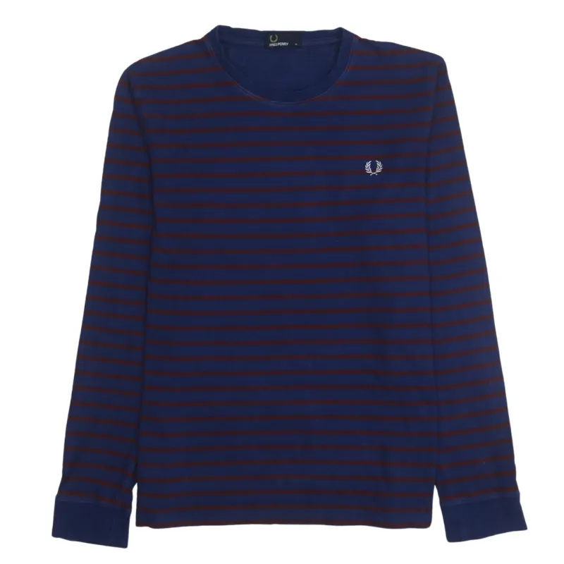 FRED PERRY 90's Lightweight Crew Neck Sweatshirt Medium Navy Blue made by Fred Perry