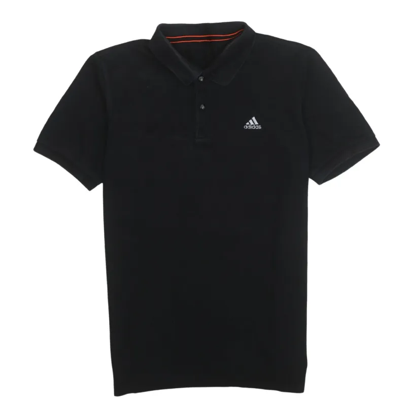 Adidas 90's Short Sleeves Quarter Button Polo Shirt Medium  Black sold by Vintage Club