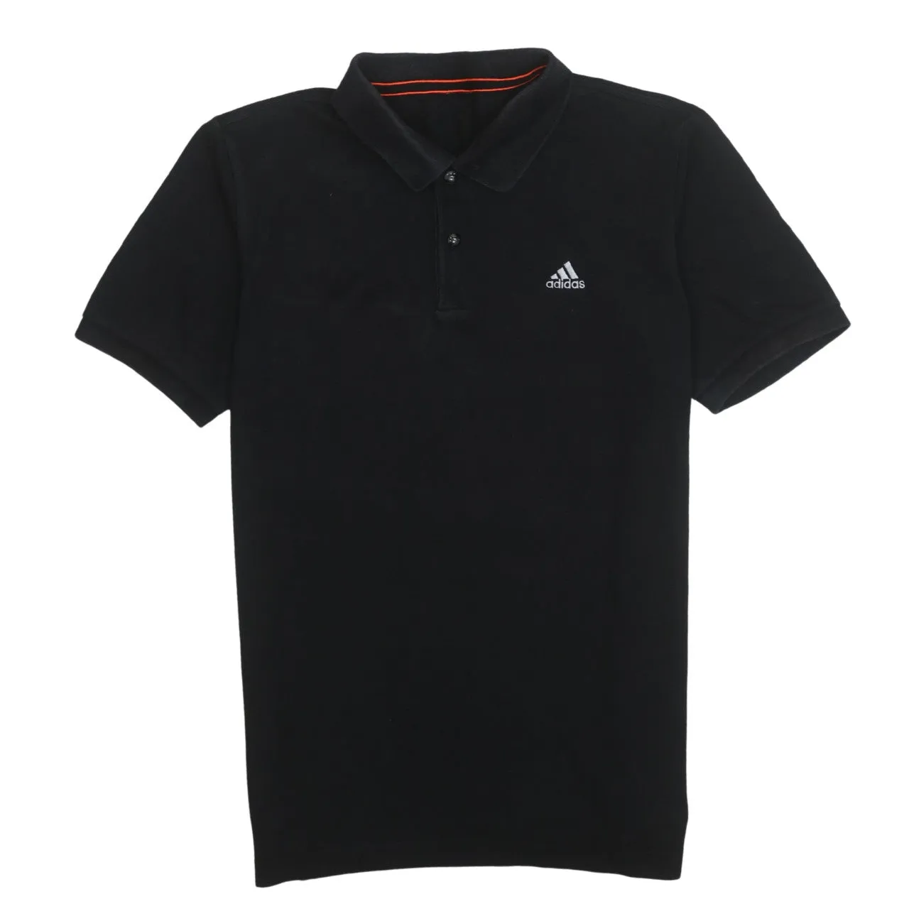 Adidas 90's Short Sleeves Quarter Button Polo Shirt Medium Black sold by Vintage Club