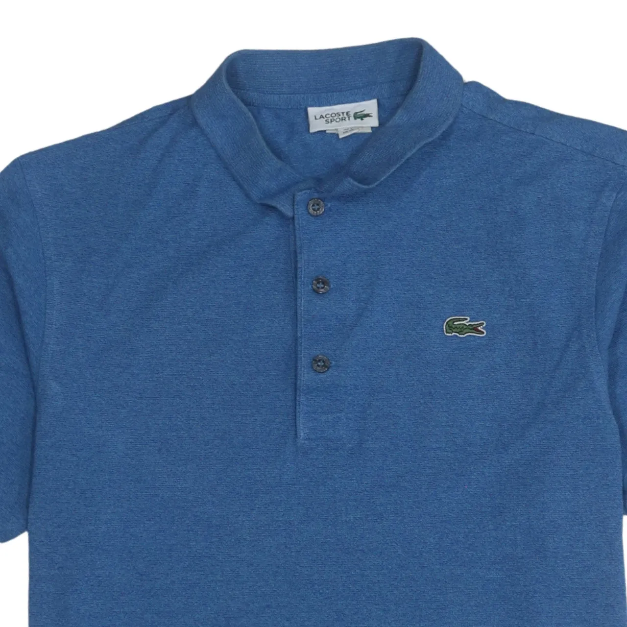 Lacoste 90's Short Sleeves Quarter Button Polo Shirt XLarge Blue sold by Vintage Club product image thumbnail 3