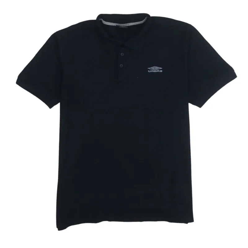 Umbro 90's Short Sleeves Quarter Button Polo Shirt XLarge Navy Blue sold by Vintage Club