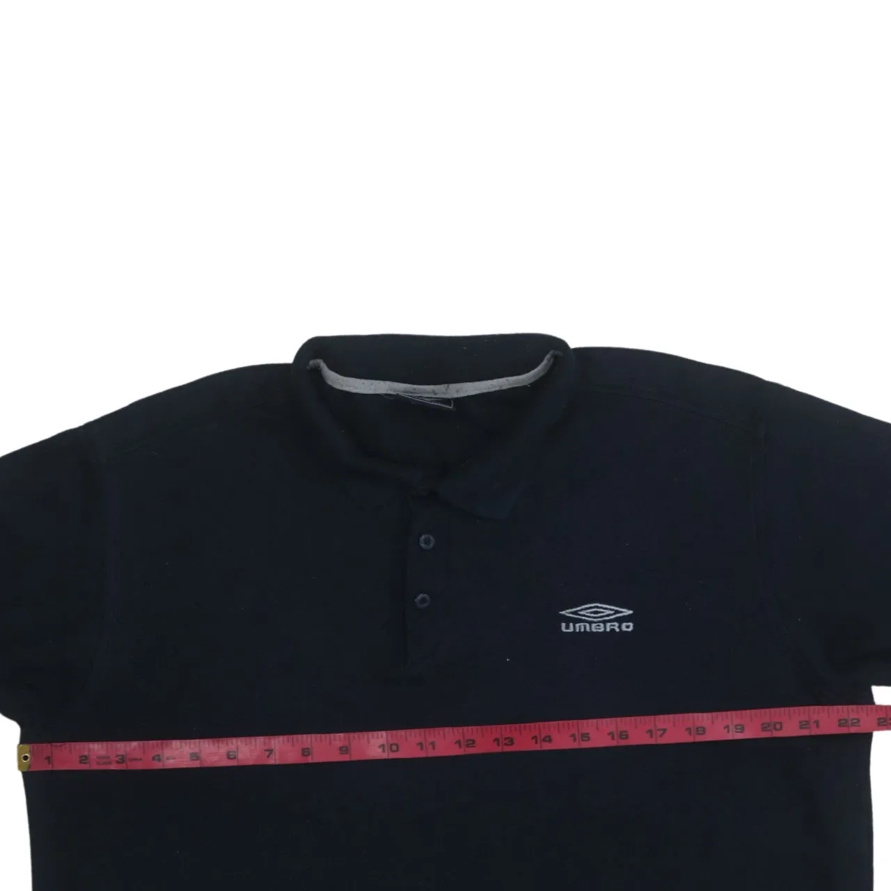 Umbro 90's Short Sleeves Quarter Button Polo Shirt XLarge Navy Blue sold by Vintage Club product image thumbnail 5