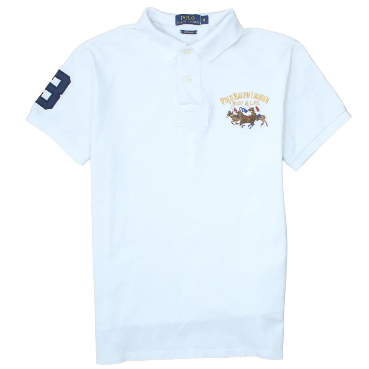 Polo Ralph Lauren 90's Short Sleeves Quarter Button Polo Shirt Medium White sold by Vintage Club