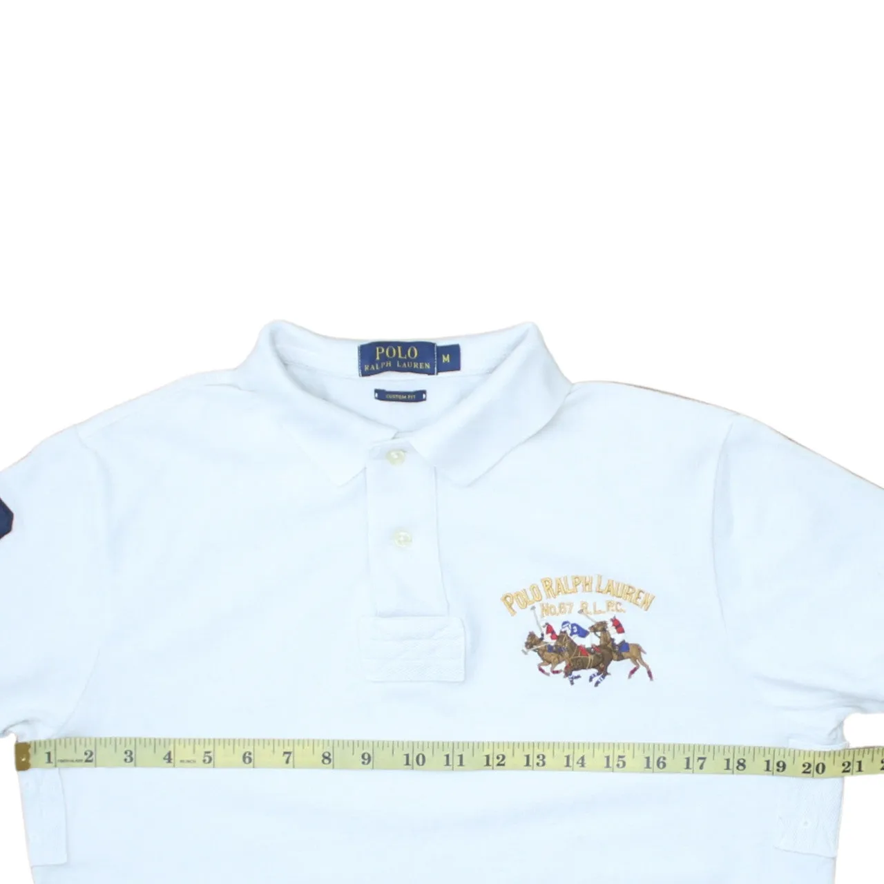 Polo Ralph Lauren 90's Short Sleeves Quarter Button Polo Shirt Medium White sold by Vintage Club product image thumbnail 5