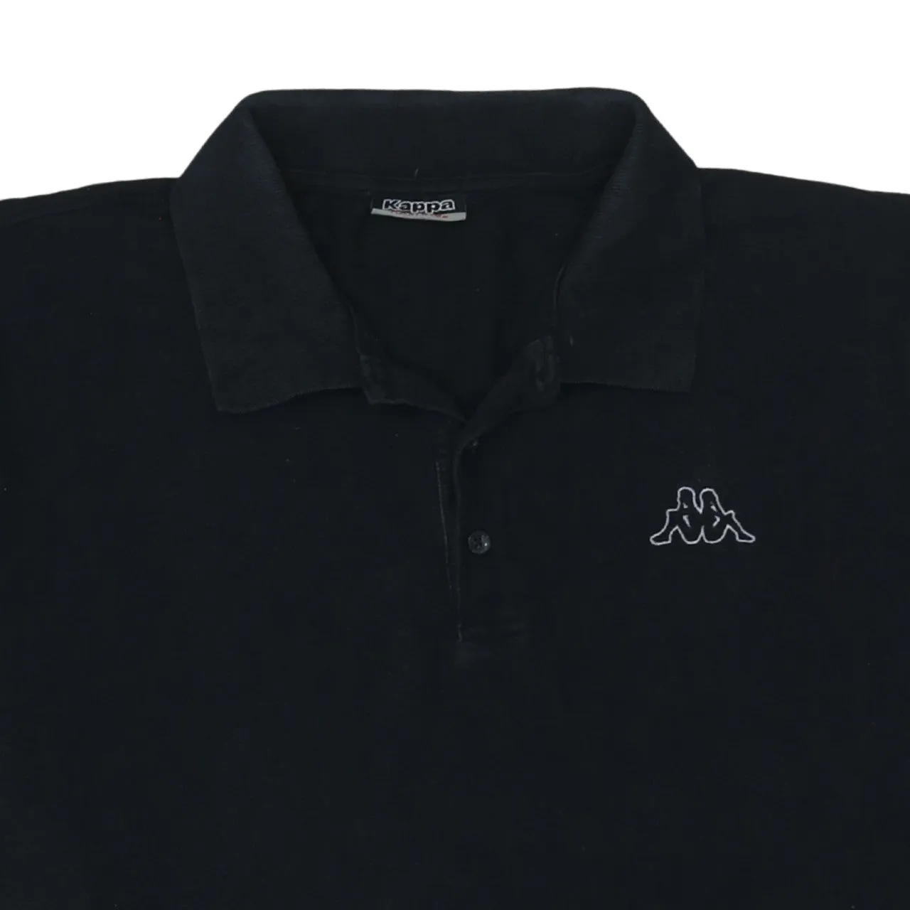 Kappa 90's Short Sleeves Quarter Button Polo Shirt XXLarge (2XL) Black sold by Vintage Club product image thumbnail 3