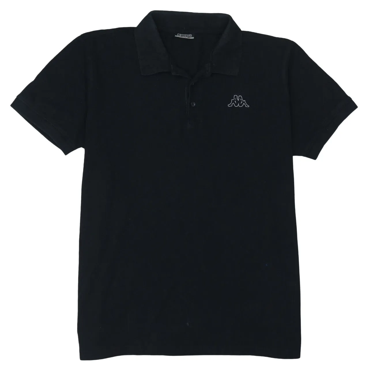 Kappa 90's Short Sleeves Quarter Button Polo Shirt XXLarge (2XL) Black sold by Vintage Club