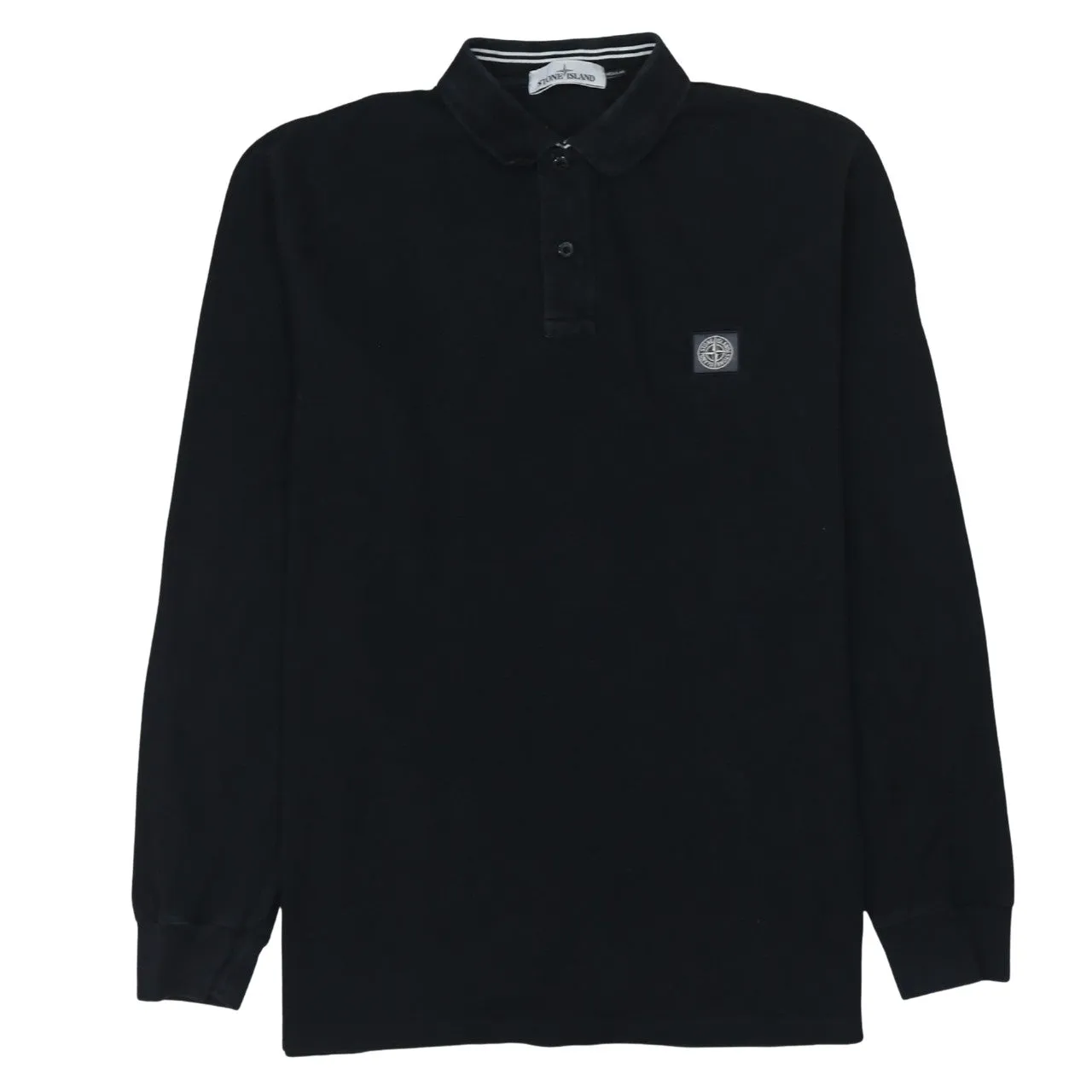 Stone Island 90's Long Sleeve Quarter Button Polo Shirt XXLarge (2XL) Black sold by Vintage Club