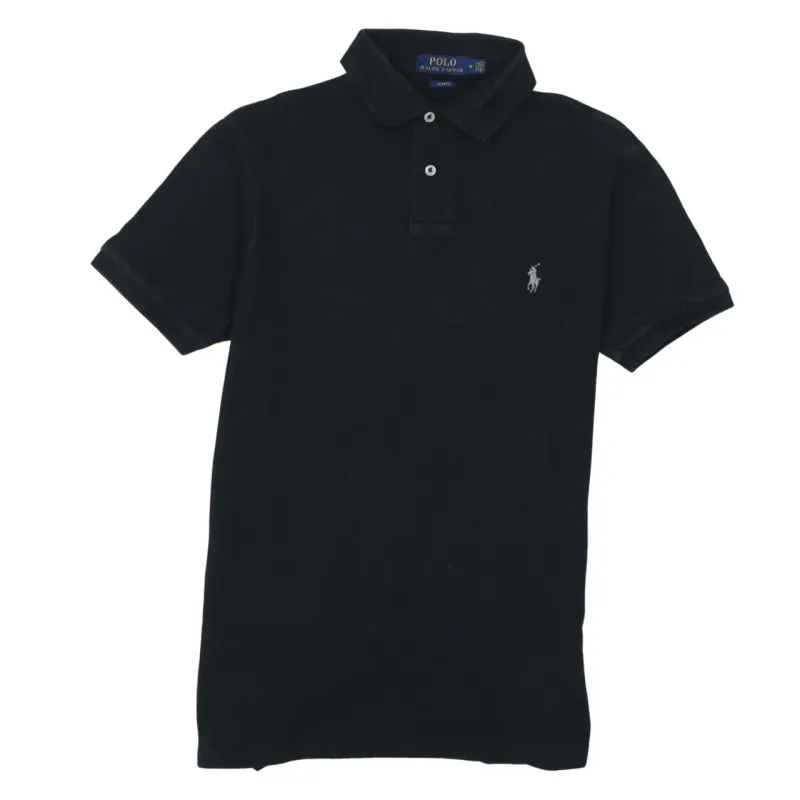 Polo Ralph Lauren 90's Short Sleeves Quarter Button Polo Shirt Medium Black sold by Vintage Club