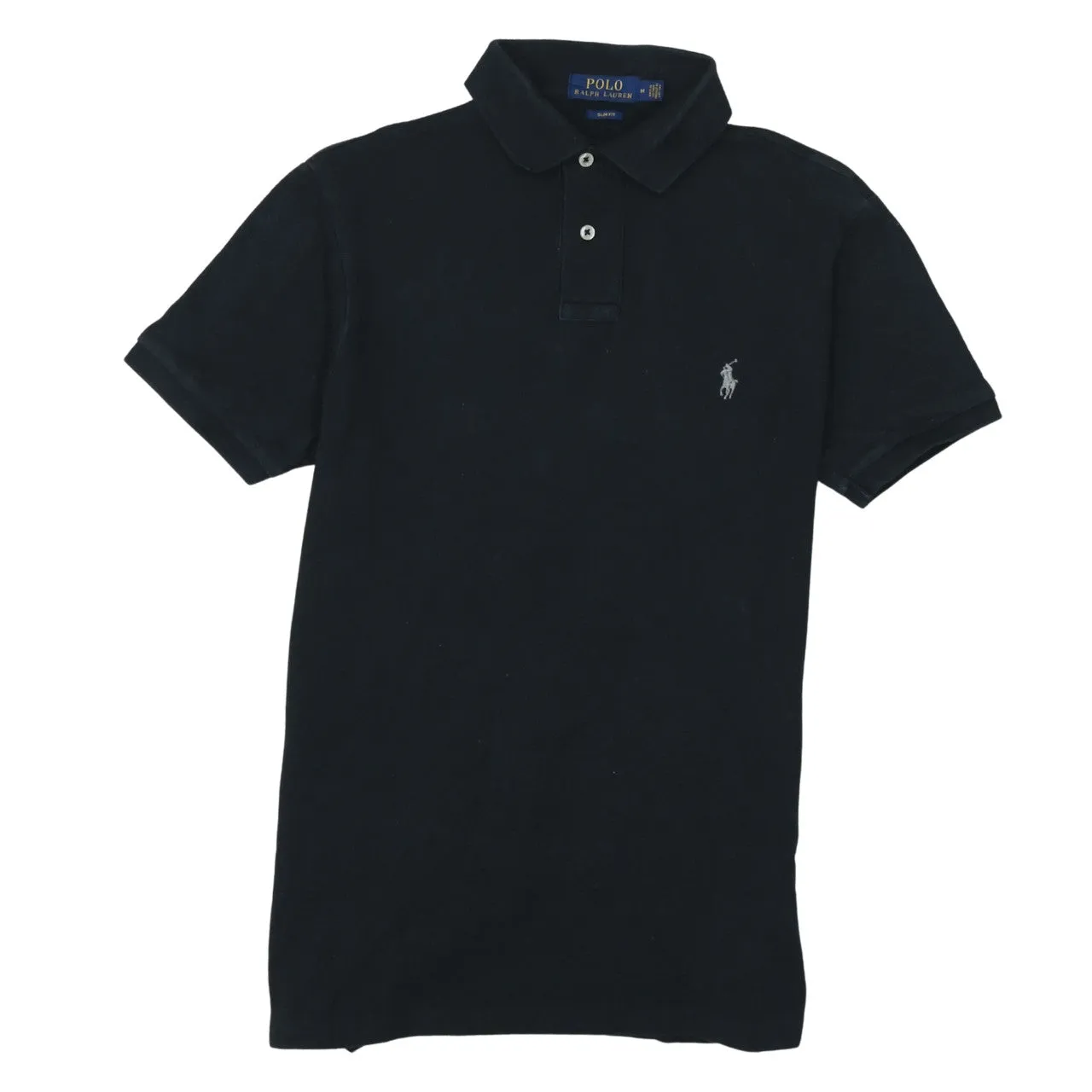 Polo Ralph Lauren 90's Short Sleeves Quarter Button Polo Shirt Medium Black sold by Vintage Club