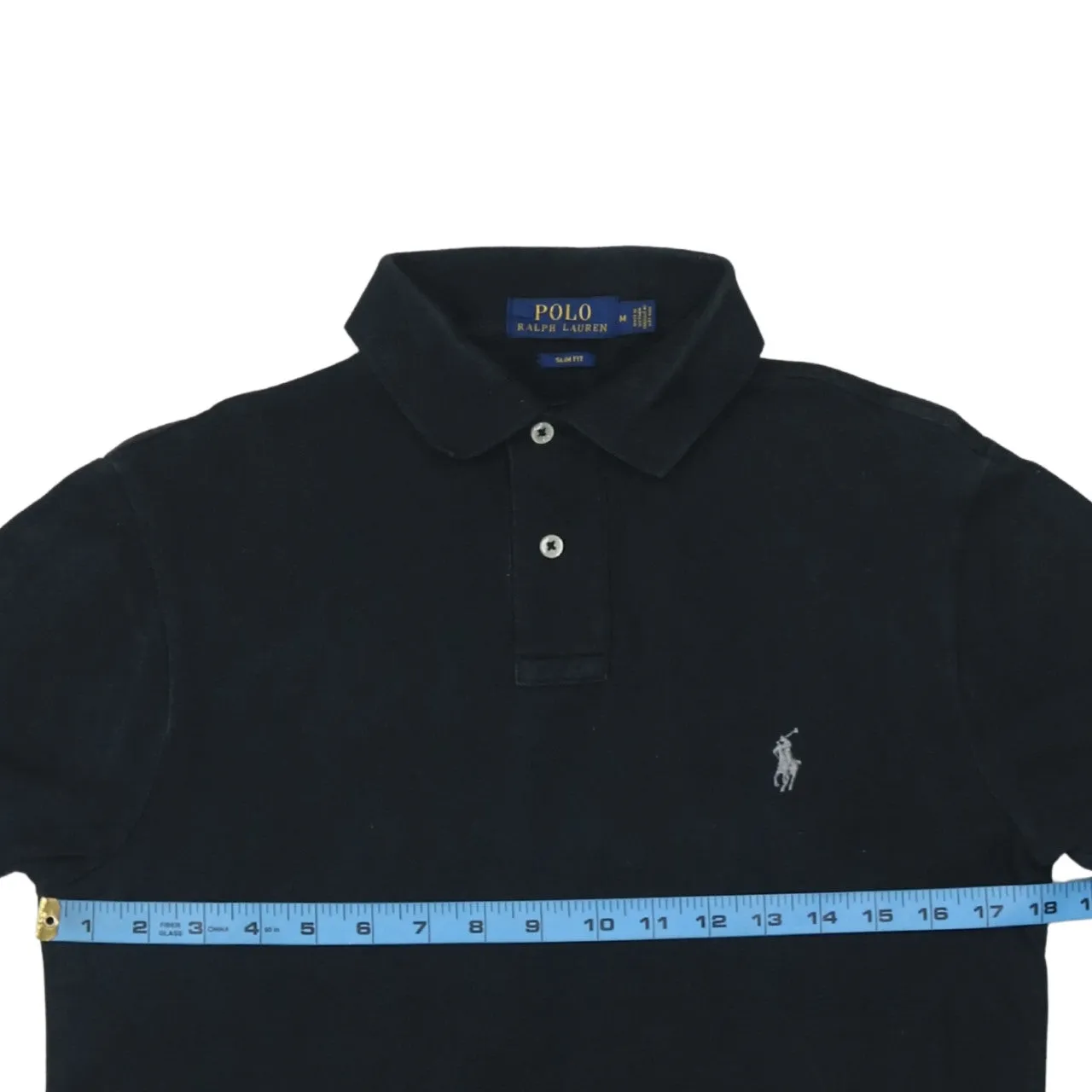 Polo Ralph Lauren 90's Short Sleeves Quarter Button Polo Shirt Medium Black sold by Vintage Club product image thumbnail 5