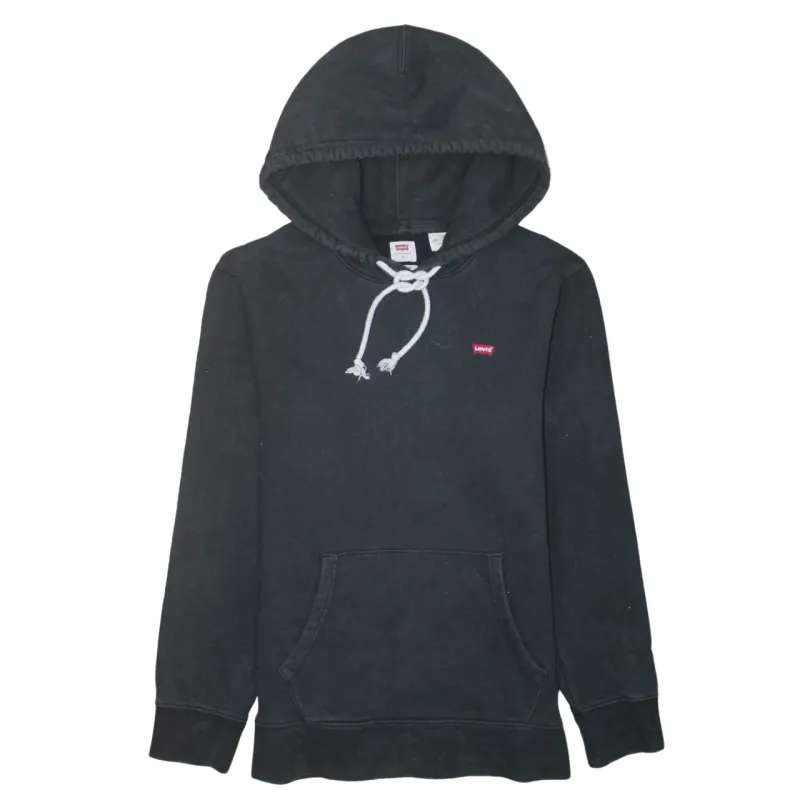 Levi's 90's Drawstring Pockets Pullover Hoodie Small Black made by Levi's