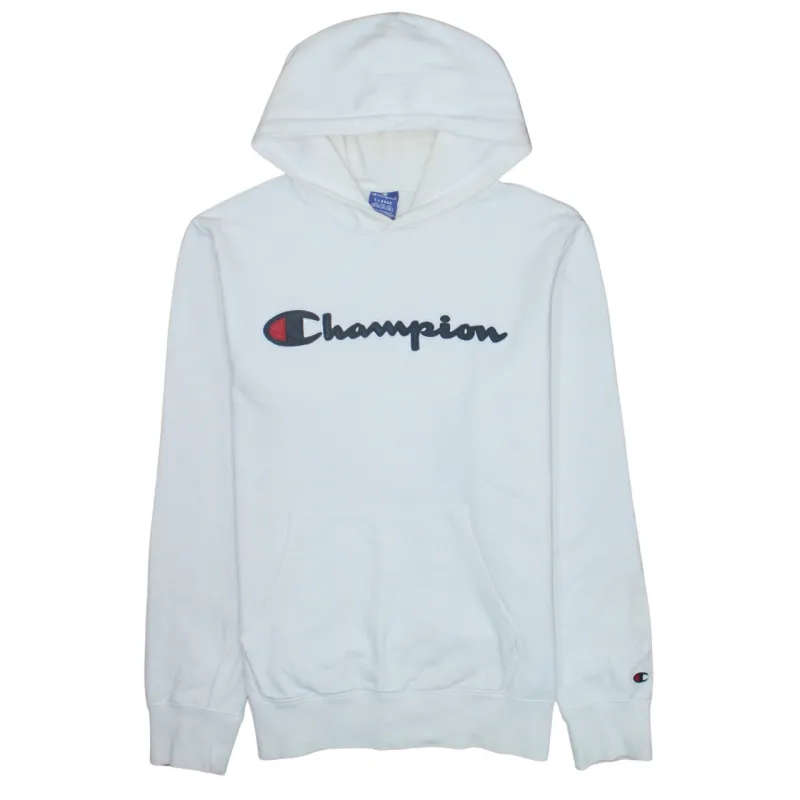 Champion 90's Spellout Pullover Hoodie XLarge White sold by Vintage Club