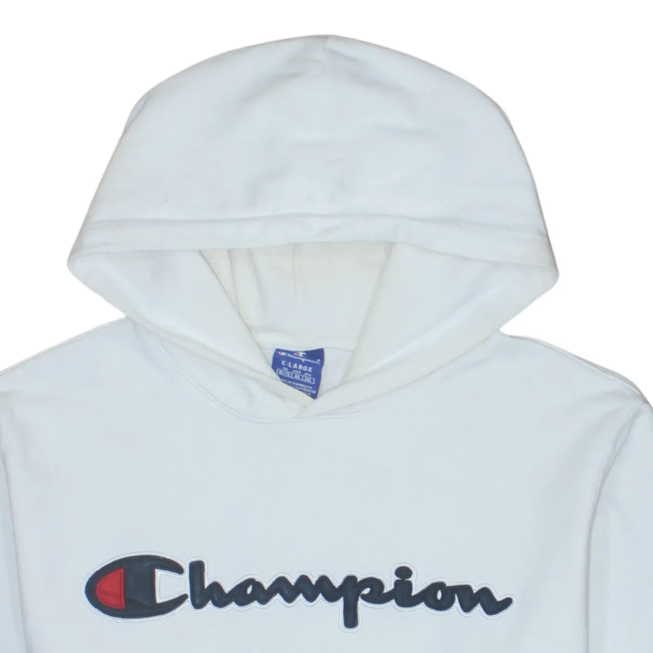 Champion 90's Spellout Pullover Hoodie XLarge White sold by Vintage Club product image thumbnail 3