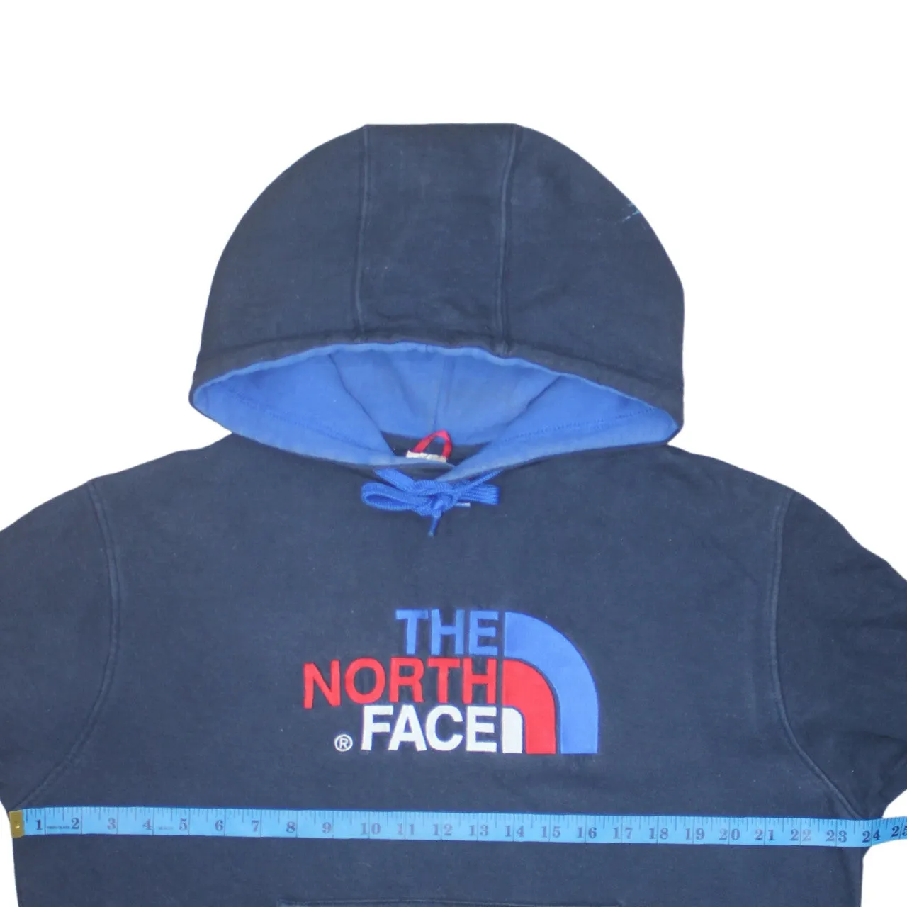 The North Face 90's Spellout Pullover Hoodie Large Navy Blue sold by Vintage Club product image thumbnail 5