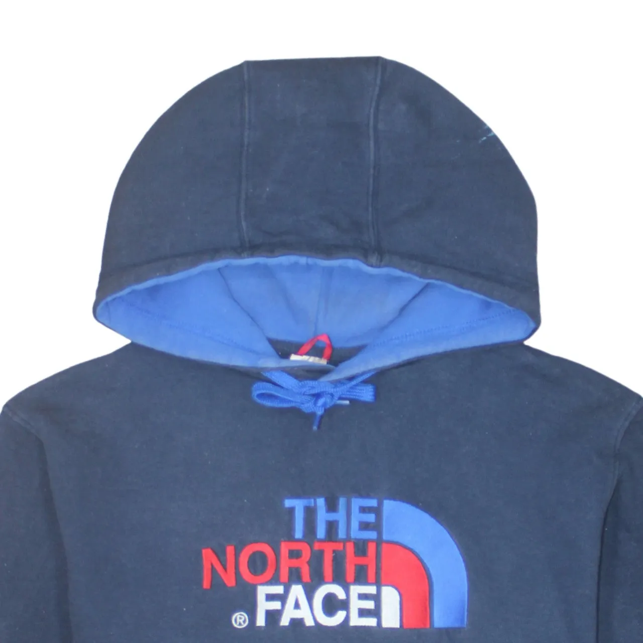 The North Face 90's Spellout Pullover Hoodie Large Navy Blue sold by Vintage Club product image thumbnail 3