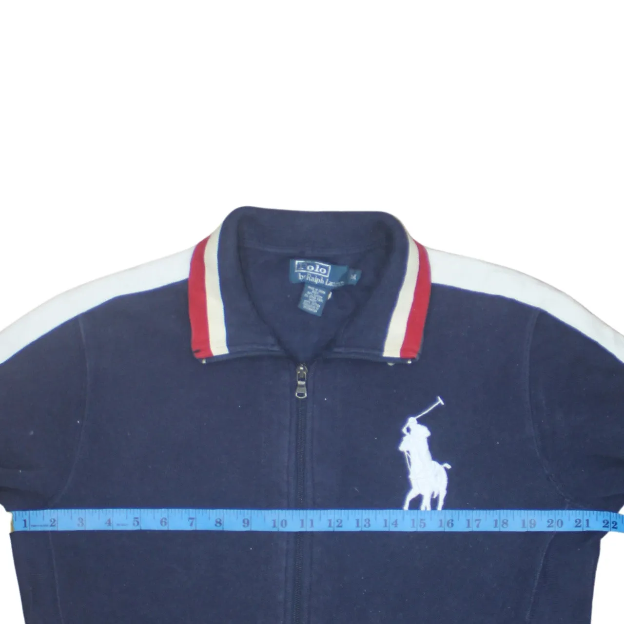 Polo Ralph Lauren 90's Lightweight Full Zip Up Sweatshirt Medium Navy Blue sold by Vintage Club product image thumbnail 5