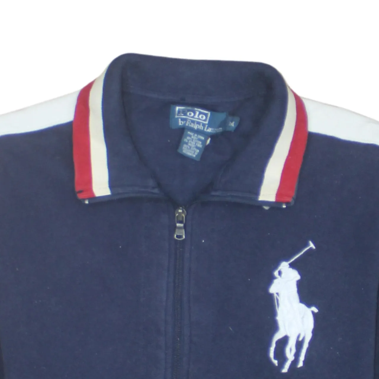 Polo Ralph Lauren 90's Lightweight Full Zip Up Sweatshirt Medium Navy Blue sold by Vintage Club product image thumbnail 3