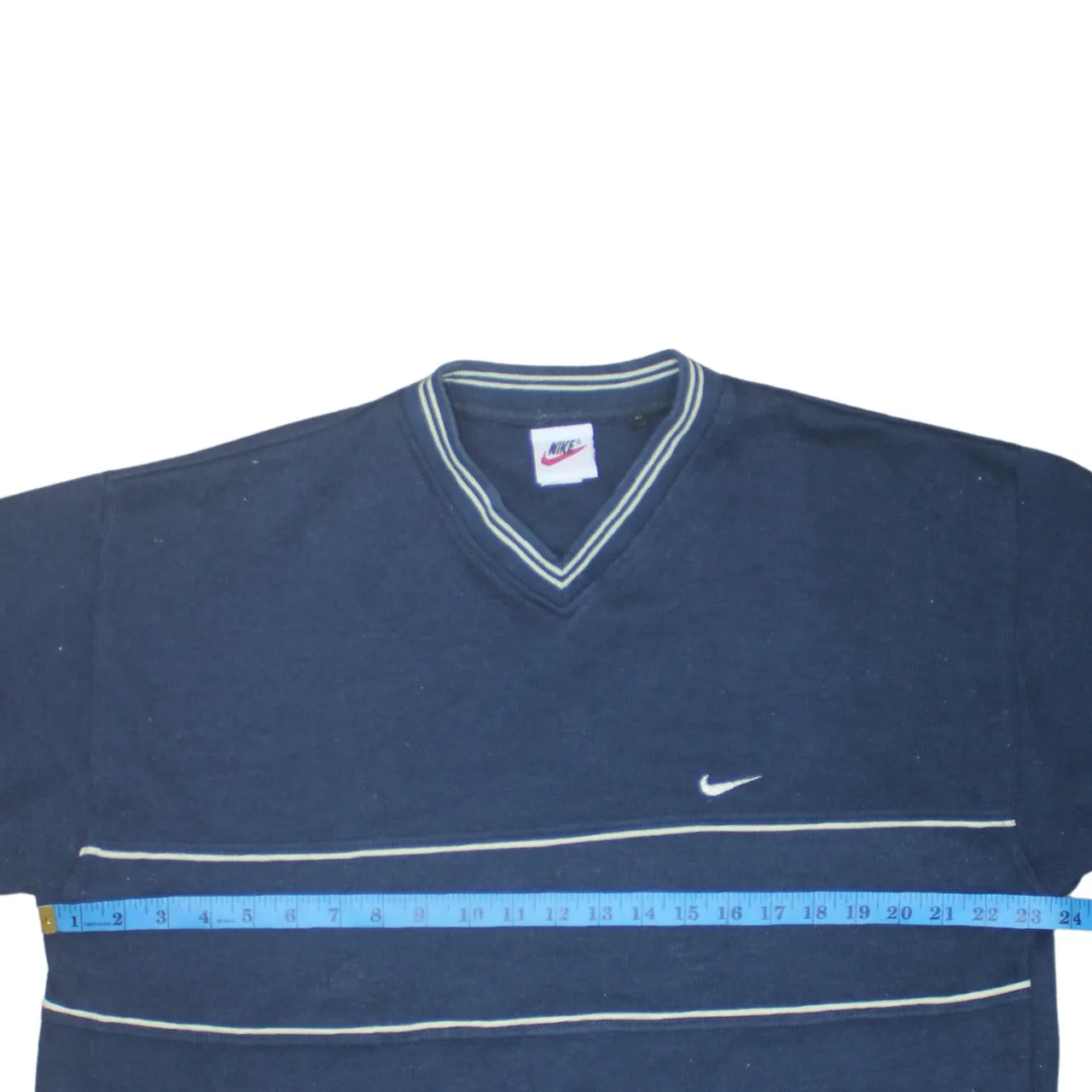 Nike 90's Swoosh V Neck Sweatshirt Large Navy Blue sold by Vintage Club product image thumbnail 5