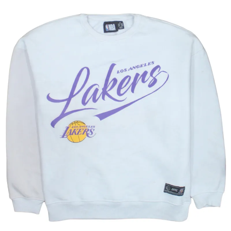 NBA 90's Los Angeles Lakers Crew Neck Sweatshirt Medium White sold by Vintage Club